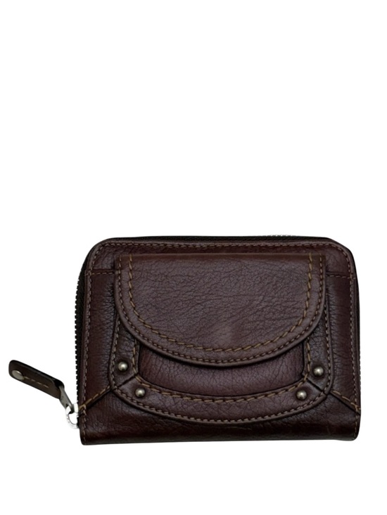 Fossil Handbags - FOSSIL - BROWN TAN SOFT LEATHER COMPACT ZIP AROUND WALLET